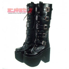 Gothic Punk Buckle Platform Boots