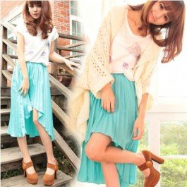 High Rise Cascade Pleated Skirt