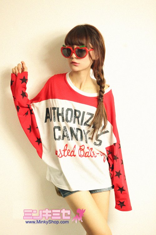 Batwing Sleeve Star T-Shirt