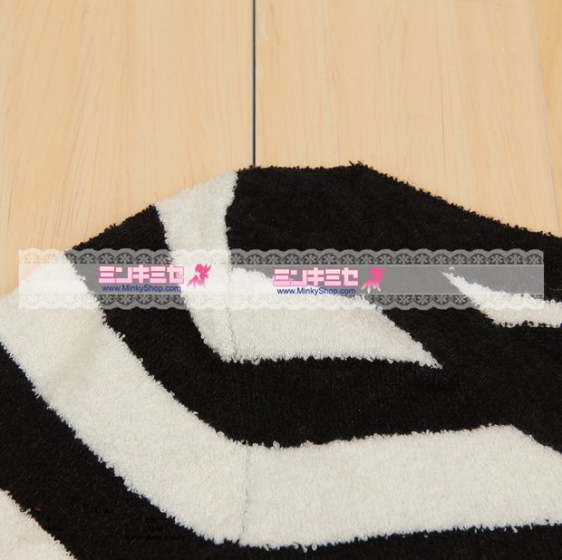 Cute Black & White Striped Long Sweater