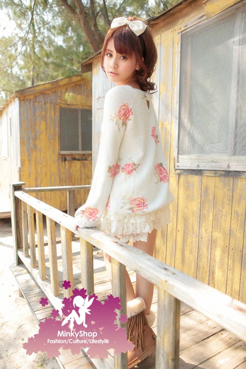 Creamy Rose Knit Jumper