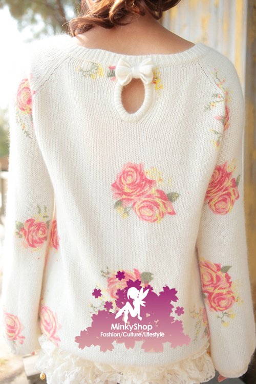 Creamy Rose Knit Jumper