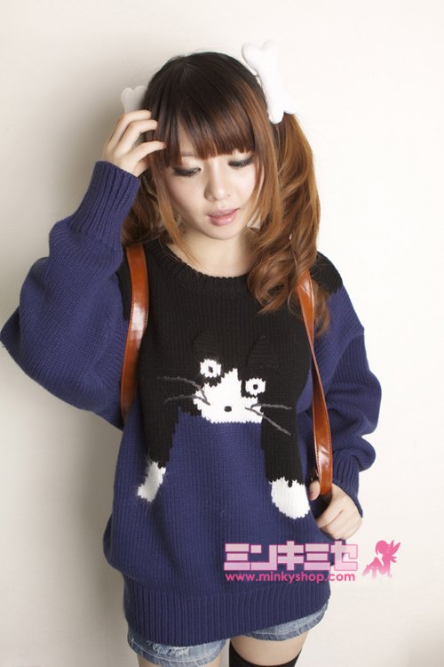 Cute Kitty Knit Sweater Jumper