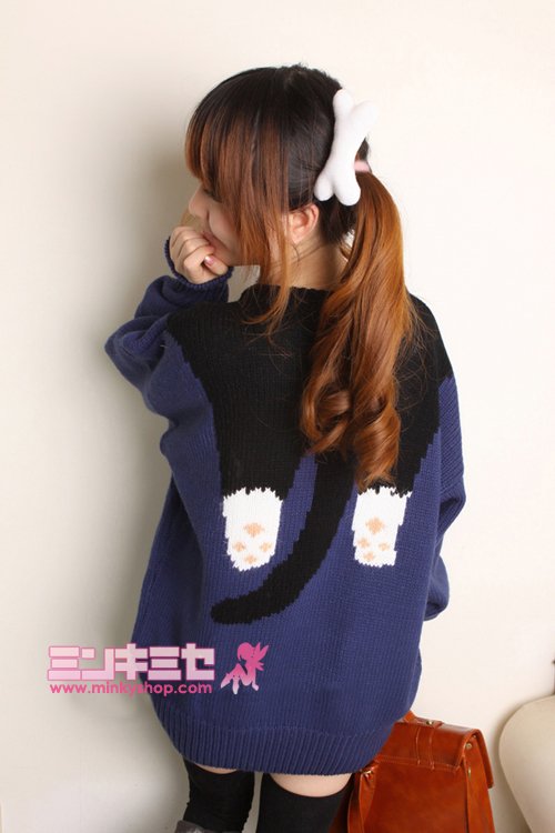 Cute Kitty Knit Sweater Jumper