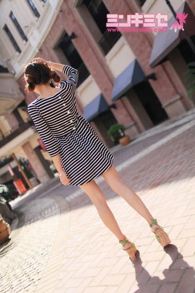 Cute Striped Bowknot Dress