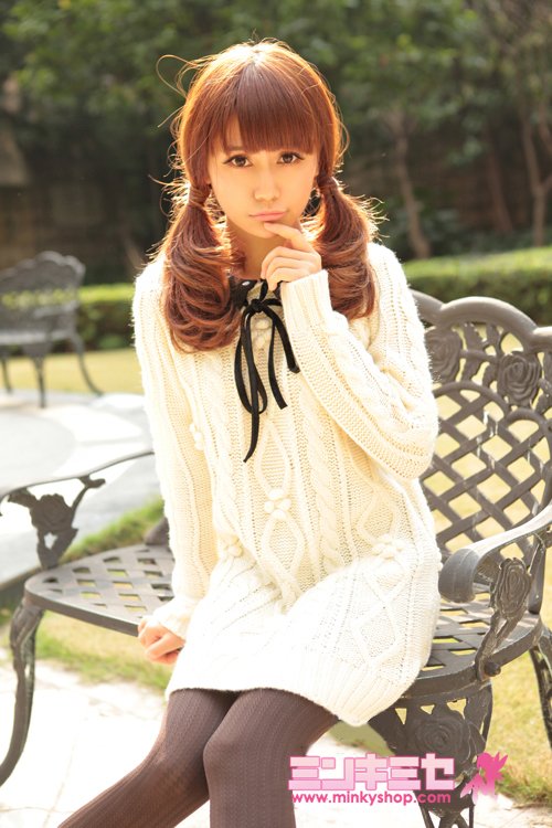 Dazzlin Round Collar Knit Sweater Dress