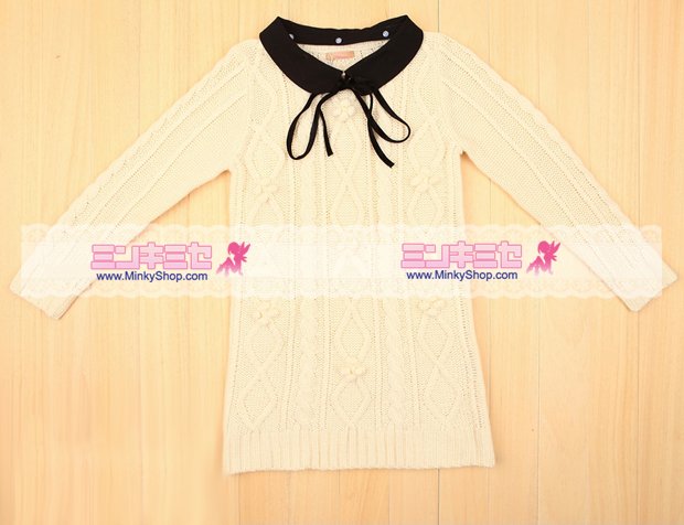 Dazzlin Round Collar Knit Sweater Dress
