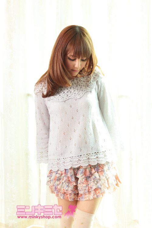 Elegant Pearl Crochet Sweater