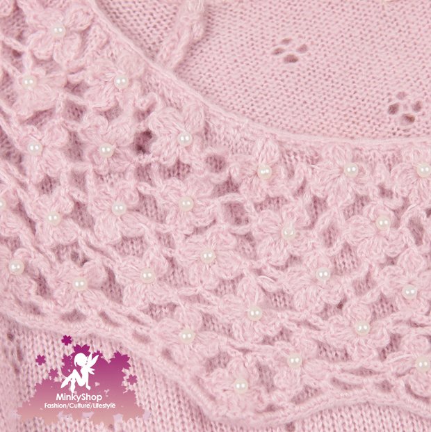 Elegant Pearl Crochet Sweater