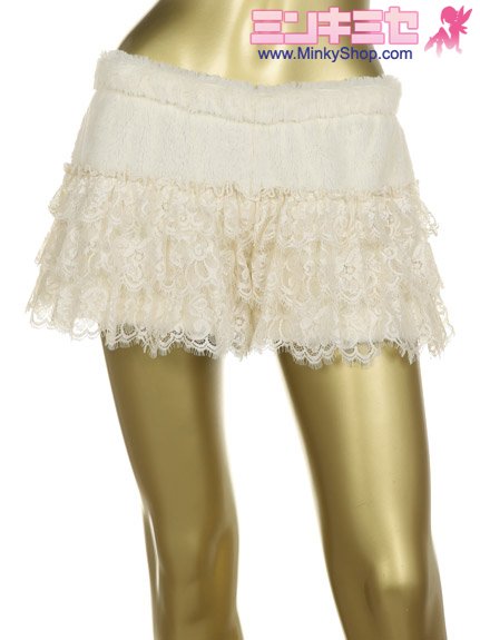 Japanese Fur-Rimmed Fleece Hoodie & Lacey Shorts SET