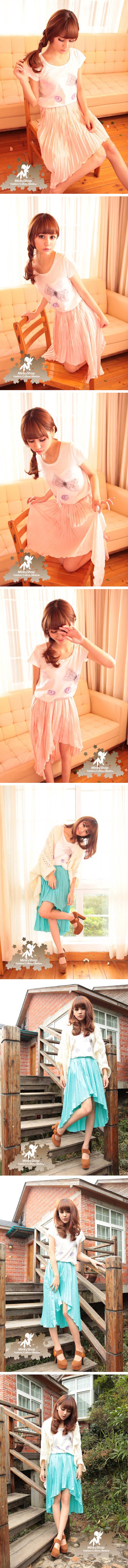 High Rise Cascade Pleated Skirt