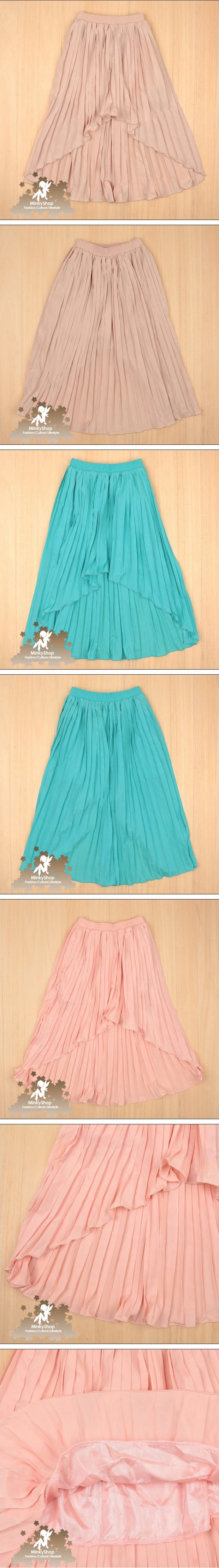 High Rise Cascade Pleated Skirt