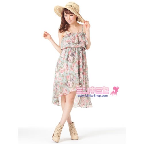 INGNI Irregular Hem Maxi Floral Dress