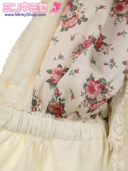 Japanese Fur-Rimmed Fleece Hoodie & Lacey Shorts SET