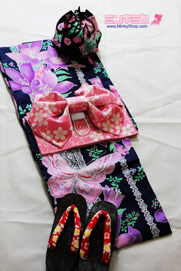 Lily Butterfly Yukata Set