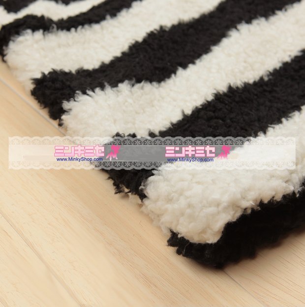 Panda Bear Ear Striped Coat