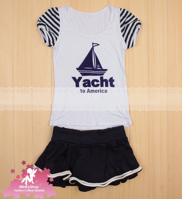 Sailor Girl T-shirt & Cake Mini Skirt