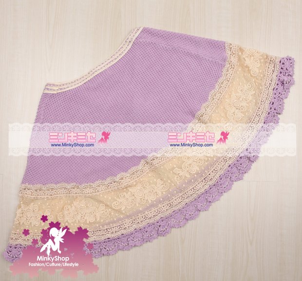 Snidel Crochet Embroidered Knitted Cape