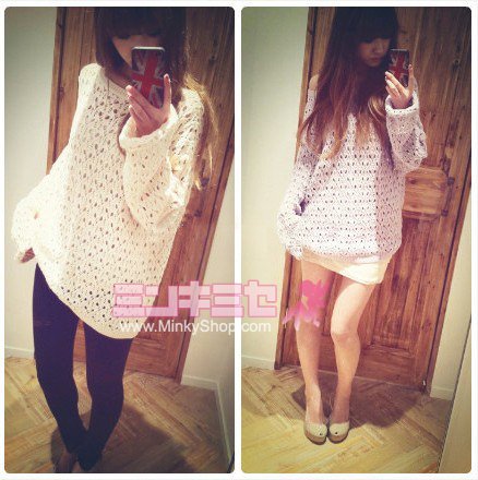 Snidel Crochet Sweater Top