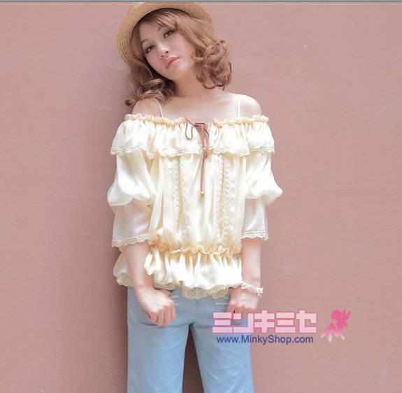 Snidel Princess Sweet Flounced Lace Blouse