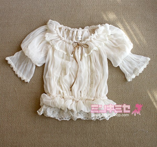Snidel Princess Sweet Flounced Lace Blouse