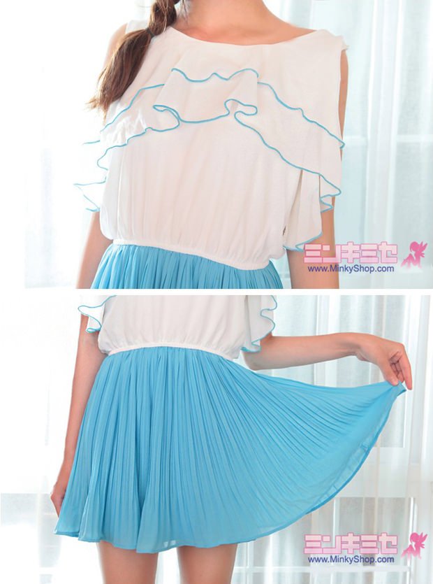 Sweet Flounced Accordion Dress