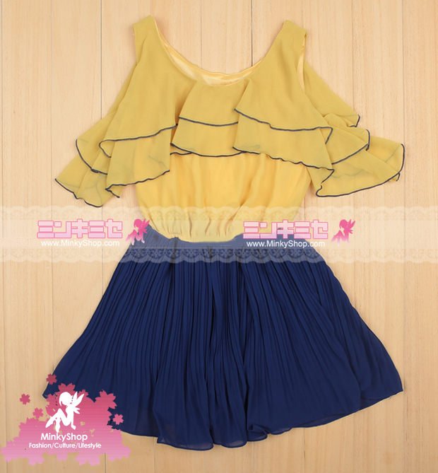 Sweet Flounced Accordion Dress