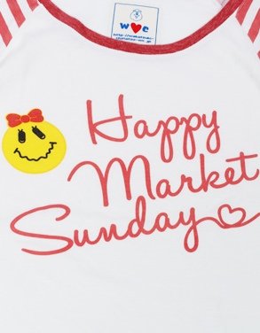 WC Stripe Sleeve Happy T-shirt