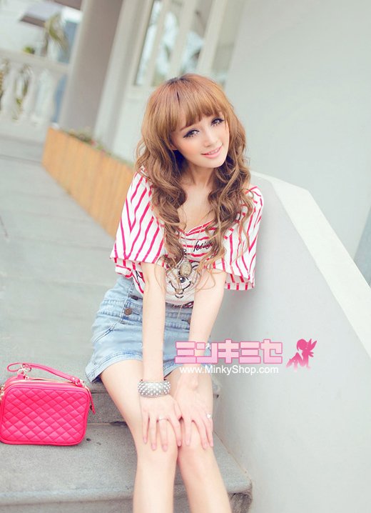 W♥C Kumatan Border T-Shirt