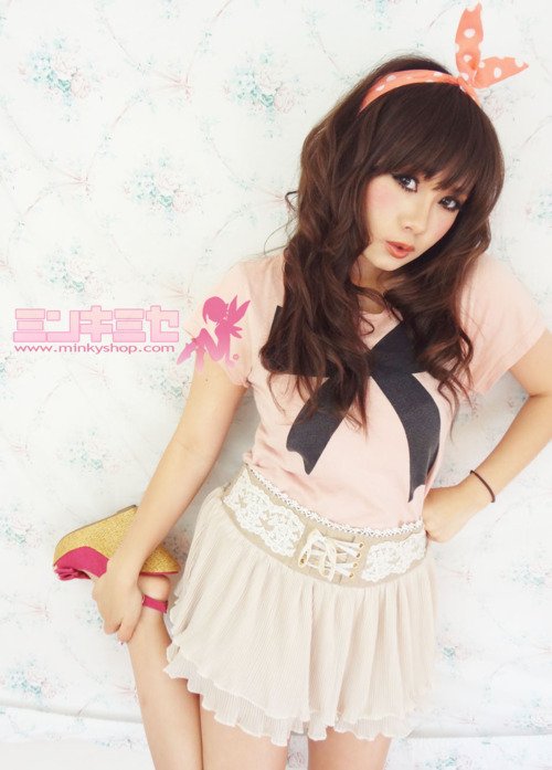 Vintage Chiffon Pleated Mini Skirt