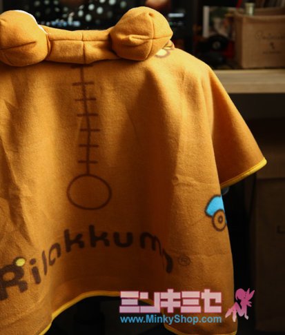 Rilakkuma Otaku Hooded Cape Blanket Shawl